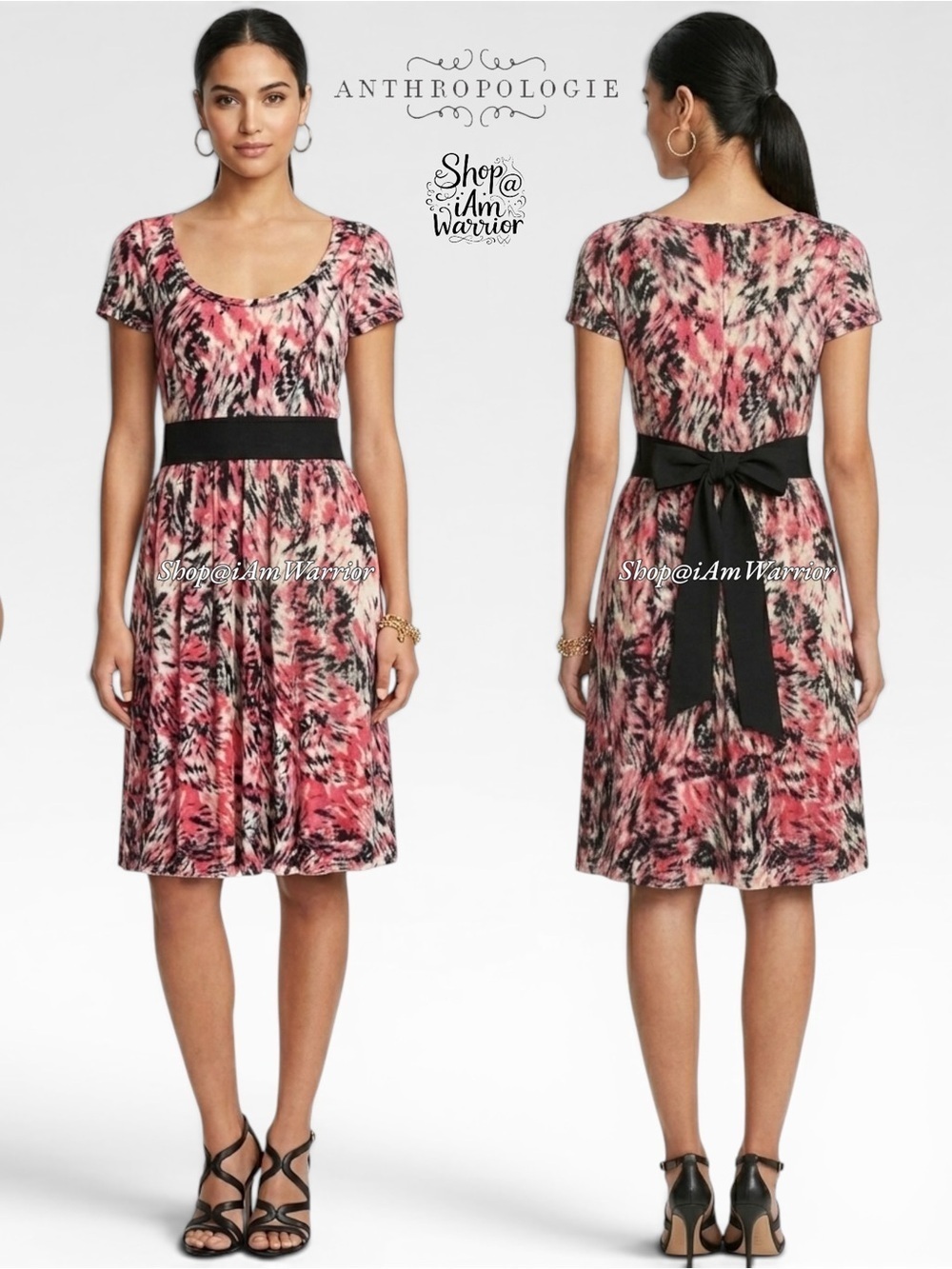 Anthropologie {Sparrow} belted print a-line dress *shop@iamwarrior